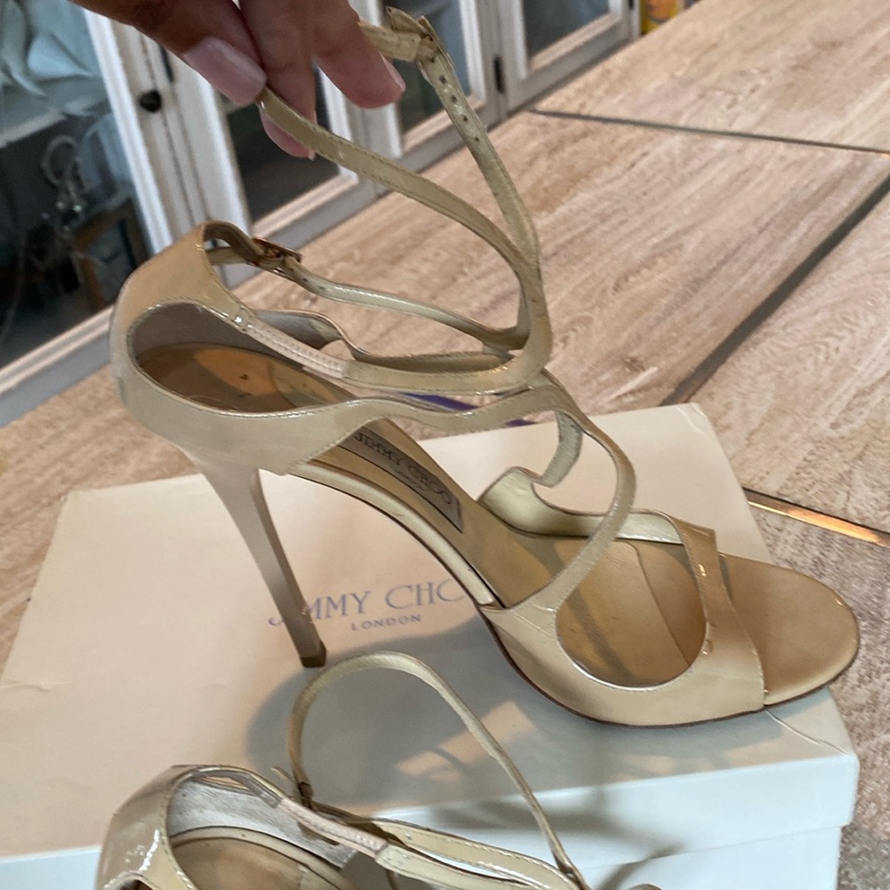 Jimmy Choo patent leather nude lance 41 heel